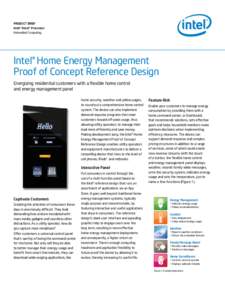 PRODUCT BRIEF Intel® Atom™ Processor Embedded Computing Intel® Home Energy Management Proof of Concept Reference Design