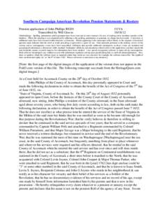 Southern Campaign American Revolution Pension Statements & Rosters Pension application of John Phillips R8201 Transcribed by Will Graves f11VA[removed]