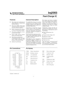 bq2003 Fast-Charge IC Features General Description