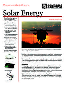 Measurement & Control Systems  Solar Energy Benefits of Our Systems 1.	 Complies with Modbus, 	 Canbus, DNP3 Protocols for