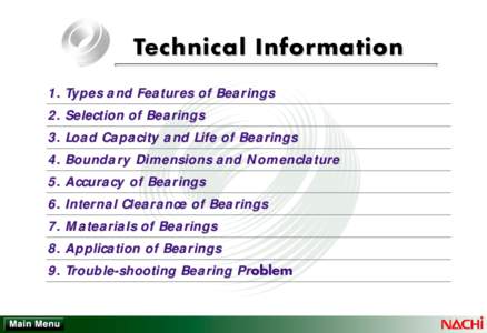 NACHI Bearing Catalog - Technical Information