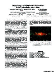 Magnetically Confined Interstellar Hot Plasma in the Nuclear Bulge of Our Galaxy NISHIYAMA, Shogo, TAMURA, Motohide, KWON, Jungmi 