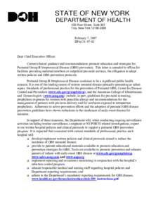 STATE OF NEW YORK DEPARTMENT OF HEALTH 433 River Street, Suite 303 Troy, New York[removed]February 7, 2007