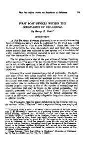 History of North America / Indian Territory / Choctaw / Chahta Tamaha /  Indian Territory / Cherokee / Oklahoma Territory / Chickasaw / William Clyde Thompson / Treaty of Dancing Rabbit Creek / Oklahoma / Native American history / Southern United States