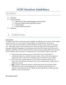 CCDS Curation Guidelines Sections: 