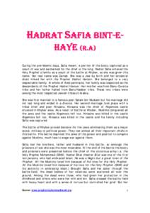 Microsoft Word - Hadrat Safia.doc