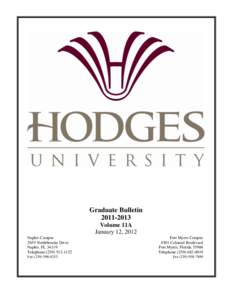 Graduate Bulletin[removed]Volume 11A January 12, 2012 Naples Campus 2655 Northbrooke Drive