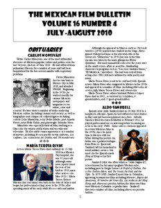 THE MEXICAN FILM BULLETIN V. 16 N. 4 (July-August[removed]The Mexican Film Bulletin