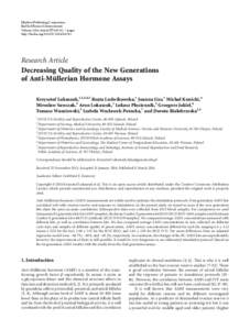 Decreasing Quality of the New Generations of Anti-Müllerian Hormone Assays