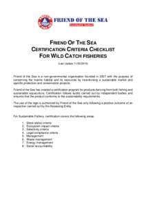 Auditing / Gadidae / Audit / Sustainable fishery / Friend of the Sea / Cod / Fish / Seafood / Food and drink