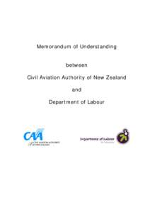 Memorandum of Understanding between Civil Aviation Authority of New Zealand and Department of Labour