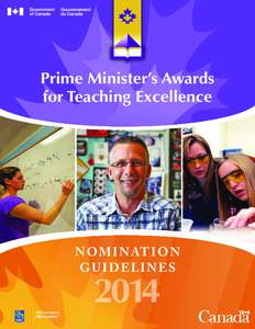 Prime Minister’s Awards for Teaching Excellence N O M I N AT I O N G U I D ELI N E S