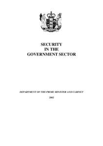 SECURITY IN THE GOVERNMENT SECTOR DEPARTMENT OF THE PRIME MINISTER AND CABINET 2002