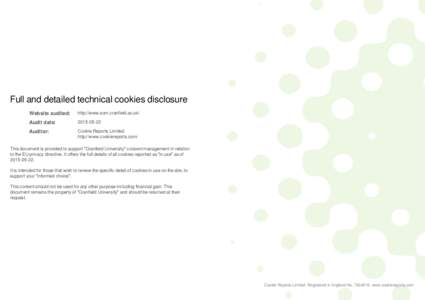 Full and detailed technical cookies disclosure Website audited: http://www.som.cranfield.ac.uk/  Audit date: