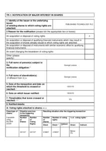 TR-1: NOTIFICATION OF MAJOR INTEREST IN SHARES 1. Identity of the issuer or the underlying issuer of existing shares to which voting rights are attached: