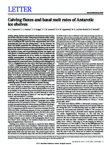 LETTER  doi:nature12567 Calving fluxes and basal melt rates of Antarctic ice shelves