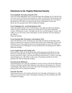 Microsoft Word - Directions to the Virginia Historical Society.doc