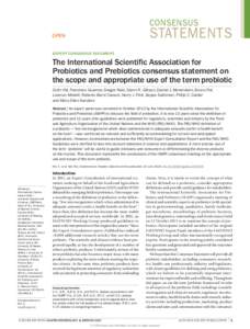 CONSENSUS  STATEMENTS OPEN EXPERT CONSENSUS DOCUMENT