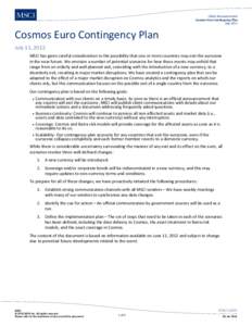 Cosmos Euro Contingency Plan