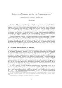 Entropy, von Neumann and the von Neumann entropy  ∗