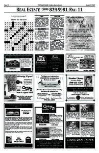 Page 54  THE LANDMARK Holden, Massachusetts REAL ESTATE Answerws to cross word page 34