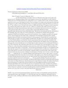 Southern Campaign American Revolution Pension Statements & Rosters Pension Application of Jesse Lewis S5680 Transcribed and annotated by C. Leon Harris. Revised 26 May[removed]State of Virginia County of Albemarle towit On