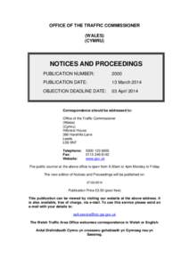 Notices and proceedings: Wales: 13 March 2014