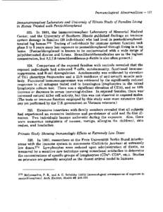 Immunological Abnormalities[removed]Immunotransplant Laboratory and University of Illinois Study of Families Living in Homes Treated with Pentachlorophenol 323. In 1991, the Immunotransplant Laboratory of Memorial Medical 