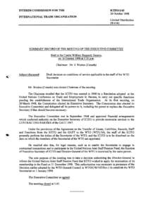 INTERIM COMMISSION FOR THE  ICITO[removed]October[removed]INTERNATIONAL TRADE ORGANIZATION