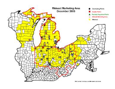 Mideast Marketing Area Plants for December 2003 State Plant  City