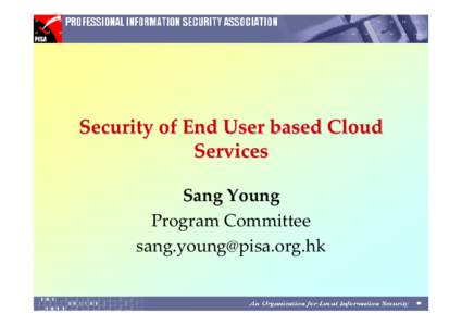 Microsoft PowerPoint - 6. Sang Young_Cloud Computing Security (End User).ppt