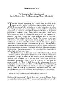 Semantics / Ontology / Modal logic / Branches of philosophy / Truthmaker / Possible world / David Malet Armstrong / Problem of universals / Linguistic modality / Logic / Philosophy / Philosophical logic