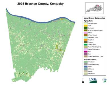 2008 Bracken County, Kentucky  Land Cover Categories Agriculture  Pasture/Grass