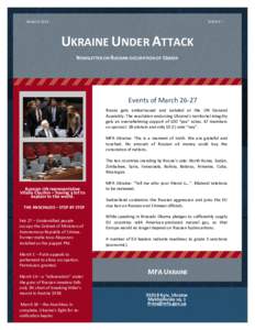 MARCHISSUE # 7 UKRAINE UNDER ATTACK NEWSLETTER ON RUSSIAN OCCUPATION OF CRIMEA