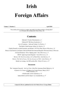 Irish Foreign Affairs, no.  6, April 2010