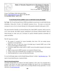 State of Nevada Department of Business & Industry Bruce H. Breslow, Director 1830 College Parkway, Suite 100 Carson City, Nevada[removed]Phone[removed] | Fax[removed]business.nv.gov