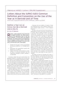 Making an imPACt | Letters | ONLINE Supplement  Letters About the IUPAC-IUGS Common Definition and Convention on the Use of the Year as A Derived Unit of Time www.iupac.org/publications/ci[removed]pac_letters-sup.html