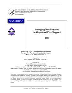 Emerging New Practices in Organized Peer Support 2003