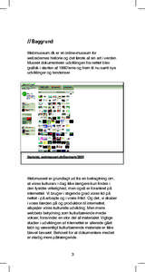 // Baggrund Webmuseum.dk er et online-museum for websidernes historie og det første af sin art i verden. Museet dokumenterer udviklingen fra nettet blev graﬁsk i starten af 1990’erne og frem til nu samt nye udviklin