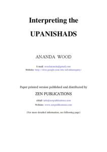 Interpreting the Upanishads