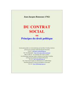 Du contrat social ou Principes du droit politique.