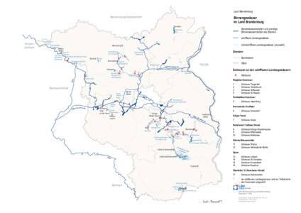 Land Brandenburg  Mecklenburg-Vorpommern Binnengewässer im Land Brandenburg