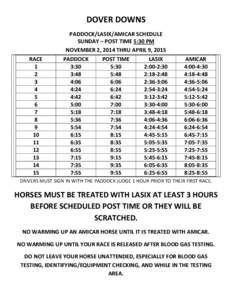 Microsoft Word - DOVER DOWNS[removed]Paddock Schedules