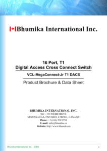 VCL-MegaConnect-Jr. T1 DACS - Data Sheet