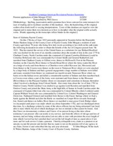 Southern Campaign American Revolution Pension Statements Pension application of John Morgan S7243 fn28NC Transcribed by Will Graves[removed]Methodology: Spelling, punctuation and/or grammar have been corrected in some i