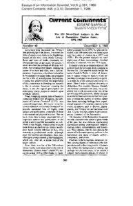 Essays of an Information Scientist, Vol:9, p.381, 1986 Current Contents, #48, p.3-10, December 1, 1986