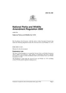 2002 No 999  New South Wales National Parks and Wildlife Amendment Regulation 2002