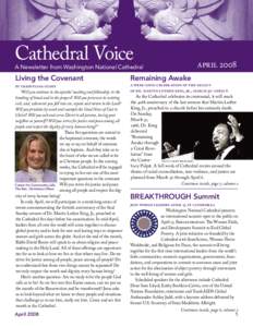Cathedral Voice A Newsletter from Washington National Cathedral