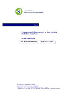 Report  Programme of Measurement of Non-Ionising Radiation emissions 0414R - Oughterard Site Measurement Date:
