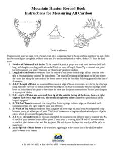 Mountain Hunter Record Book Instructions for Measuring All Caribou 3D 3E